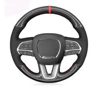 para Dodge para Challenger para Charger 2015-2021 para Durango 2018 2019 2020 2021 Cubierta Volante Coche Accesorios Cuero Gamuza Funda Protectora Volante Coche(Black Thread)