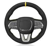 para Dodge para Challenger para Charger para Durango Cubierta Volante Coche Cosida A Mano Funda Volante Coche(Gray Thread)