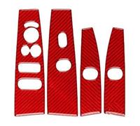 Para Dodge Para Dakota 2001-2004 Embellecedor Panel Control Elevalunas Fibra Carbono Pegatinas Decorativas Interiores Mando Botonera Elevalunas(rojo)