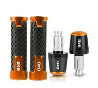 Para DUCATI 848 EVO 2007 2008 2009 2010 2011 2012 2013 848 Mano Motocicleta CNC Aluminio Accesorios Manillar Empuñaduras Extremos(Orange)