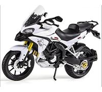 Para Ducati MTS Enduro 1/12 Motocicleta De Carreras Modelo Clásico De Fundición Réplica De Vehículo Regalo Para Hombre Adorno De Vehículo Multicolor(White)