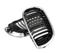 Para E46 Sedán 4 Puertas Serie 3 2002-2005 320i 325Xi 330Xi Parrilla Central Delantera Cromada De Riñón En El Capó Accesorios Para Coche(Chrome Black)