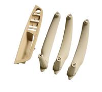 Para E70 E71 X5 X6 2007-2014 Reposabrazos Asiento Conductor Delantero Izquierdo LHD Panel Manija Puerta Interior Cubierta Embellecedora Tirar Molduras Interiores Coche(Beige-4pcs)