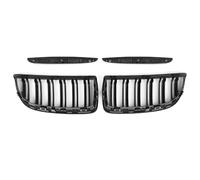 Para E90 E91 2005 2006 2007 2008, Par De Parrillas Delanteras Tipo Riñón Rejilla Parachoques De Coche De Doble Listón, Deportivas Parrilla Negro Riñones