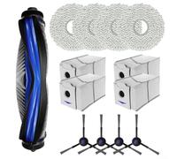 Para Ecovacs para DEEBOT N30 Pro para Omni N30 Robot piezas de limpieza al vacío Set con cepillo de rodillo de nylon Cepillos laterales de plástico Microfibra Mop Paños Bolsas