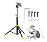 Para ejercicios para kit de batería - Para almohadilla de batería de elevación silenciosa | Para ajustable | Trípode negro amarillo, altura 52-96 cm, hierro, para ejercicio