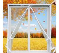 Para El Aislamiento Térmico 87 x 69 cm Aislante Suave Kit Película Aislante para Ventana Auto-Adhesiva para Ventanas Grandes y Correderas, Blanco