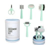 Para el aseo de mascotas - Peine antipulgas cepillo de baño - Juego portátil multifunción para cepillar cachorros debajo del limpieza interior casa gatito viaje