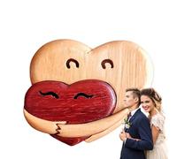 para el día de San Valentín - pequeño Hecho a Mano, Elegantes Joyas rústicas del Amor, Arte de Madera finamente detallado, corazón de Bolsillo Ligero | Accesorios significativos para E