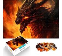 para el Juguete de desafío de Juego Educativo Dragón Que escupe Fuego Puzzle de 1000 Piezas para Adultos 50x75cm decoración de Pared Apto para Mayores de 14 años.