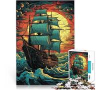 para el Juguete de desafío de Juego Educativo Navegando hacia el Atardecer~ Puzzle de 1000 Piezas para Adultos 38x52cm Gran Regalo para Mayores de 14 años