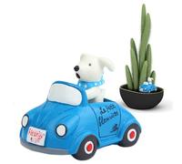 para el salpicadero del coche, estatua de jardín para perros | Estatuas exteriores de resina con cachorro que conducen diseño de automóvil | Esculturas de jardín, figuras de coll