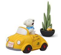 para el tablero del coche, estatua del jardín para perros | Cartoon Resin Car Puppy Driving Sculpture,Esculturas de jardín, figuras de colección divertidas para p