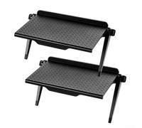 para elevador de Monitor sin Taladrar: para soporte Ajustable 3 Niveles para Escritorio, Organizador PVC 10kg(Black Small（2）)