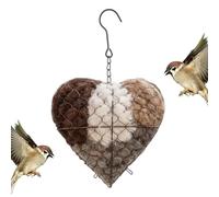 Para En Forma De Corazón, De Fibra Hecho A Mano En Forma De Corazón, Contenedor De Material De Anidación Recargable, De Invierno Para Aves Silvestres En Los Árboles