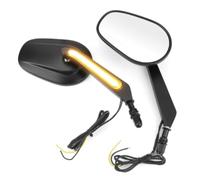 Para Espejo Retrovisor De Motocicleta Para Harley-Davidson Con Luz De Señal De Giro Espejo Lateral Ajustable(Negro)