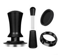Para espresso Tamper de 51 mm con muelle cargado con agujas de distribución, juego de herramientas de nivelación de café preciso para máquina portafiltros para accesorios barista, color negro