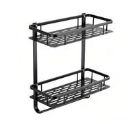 para estante Baño Aluminio Sin Taladro Negro Esquina para estante