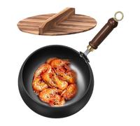 Para estufa eléctrica, sartén antiadherente con mango antiquemaduras, sin revestimiento, utensilios de cocina de hierro multifunción, sartén para hervir, guisar en cocina, restaurante o hogar