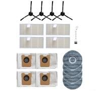 Para Eufy, para kit de repuesto omni C20, 4 bolsas de polvo de gran capacidad, 4 filtros HEPA, 4 cepillos laterales, toallitas y cepillo de limpieza
