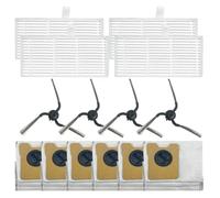 Para eufy Robot Aspirador C10 Filtro y Bolsa de Polvo Set 4 Filtros, 6 Bolsas de Polvo y Cepillos Laterales para Limpieza Completa del Hogar