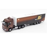 Para FAW para Jiefang para camión contenedor J6 Coffee Gold 1:64 modelo preconstruido