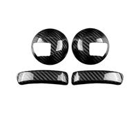 Para Fiat 500 2008-2011 Para Abarth 595 695 2012-2023 Cubierta del marco panel interior de la manilla coche en fibra carbono auténtica HRQCTIM(Black Carbon)