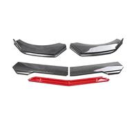 para Fiat 500 595 Parachoques Delantero Coche Spoilers De Barbilla Kits Cuerpo Falda Divisora Difusor Protección Cubiertas Guardia Lip Parachoques Delantero(Carbon Red)