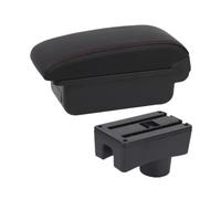 Para Fiat Para Punto II 2 Caja Almacenamiento Central Para Reposabrazos Coche Con Portavasos Autopartes(A1 Black red No USB)
