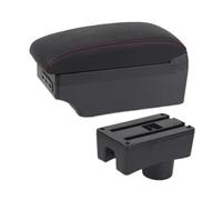 Para Fiat Para Punto II 2 Caja Almacenamiento Central Para Reposabrazos Coche Con Portavasos Autopartes(D1 Black red 7USB)