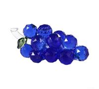 Para figura de uva de cristal, adorno de frutas de vidrio, decoración del hogar para sala de estar, dormitorio, estudio, gabinete, exhibición, boda, blanco, verde, azul, rosa, morado (azul)