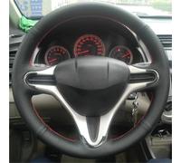 para Fit para Jazz para City 2009 2010 2011 2012 2013 para Insight 2010-2014 Funda Cuero Antideslizante Volante Coche Accesorios Funda Protectora Volante Coche(White Thread)