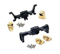 Para FMS 1/24 FCX24 - Carcasa de eje portal delantero y trasero de metal, nudillo de dirección de latón, piezas de actualización de coche RC Crawler (Schwarz)