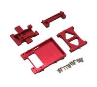 Para FMS Para Fire Para Horse Para Eazyrc Para Thunder 1/18 Storm RC Car Metal Po Accesorios Caja Dirección Base Caja Cambios Barra Trasera Para Asiento Piezas(Red)