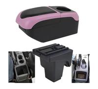 Para Focus 3 Mk3 2011-2016 Caja De Almacenamiento Consola Cuero Caja Almacenamiento Apoyabrazos Caja Apoyabrazos Automóvil Caja Almacenamiento Reposabrazos(S1 Black-pink 6usb)