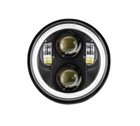 Para For Dyna For Para Daytona Para FXDB Para Street Para Bob Para Glide Para Super 5 3/4 Pulgadas 5,75 "faro Delantero LED Motocicleta H4 Faro Delantero Moto Faro Delantero(1PCS headlight Black A)