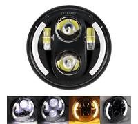 Para For Dyna For Para Daytona Para FXDB Para Street Para Bob Para Glide Para Super 5 3/4 Pulgadas 5,75 "faro Delantero LED Motocicleta H4 Faro Delantero Moto Faro Delantero(1PCS headlight Black B)