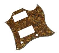 Para For SG Standard Full Face Guitar Pickguard Scratch Plate Tiger Stripe 3 capas con tornillos Reemplazo de Golpeador de Guitarra Eléctrica