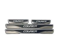 Para Ford Focus, Fusion, Kuga, Fiesta, Courier, Connect, C-Max, cromo y carbono, protector contra arañazos en el umbral de la puerta, acero inoxidable (mensajero)