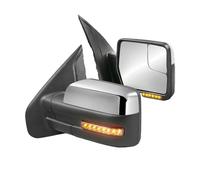 Para Ford Para F150 Para F 150 Camión 2007 2008 2009 2010 2011 2012 2013 2014 Espejos De Remolque Eléctricos Con Calefacción Señal Streamer Espejo Retrovisor Exterior(Cromo)