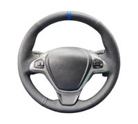 Para Ford Para Fiesta Protector Funda Volante | Cubierta Volante Funda Volante Cuero Microfibra Perforada Trenzada(Light Blue Thread)