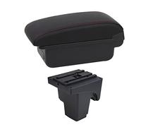 Para Ford Para Focus 3 Mk3 Caja De Reposabrazos Caja De Almacenamiento De Consola Central De Reposabrazos De Cuero Accesorio De Coche USB 2011-2021 Caja Reposabrazos Coche(C1 Red Line)