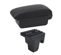 Para Ford Para Focus 3 Mk3 Caja De Reposabrazos Caja De Almacenamiento De Consola Central De Reposabrazos De Cuero Accesorio De Coche USB 2011-2021 Caja Reposabrazos Coche(B1 White Line)