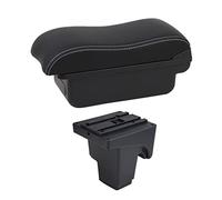 Para Ford Para Focus 3 Mk3 Caja De Reposabrazos Caja De Almacenamiento De Consola Central De Reposabrazos De Cuero Accesorio De Coche USB 2011-2021 Caja Reposabrazos Coche(C2 White Line)