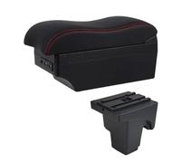 Para Ford Para Focus 3 Para Mk3 2011-2020 Caja Reposabrazos Coche - Almacenamiento Modificación Interior Cuero Con USB Consola Central De Brazo(E2 Red Line)