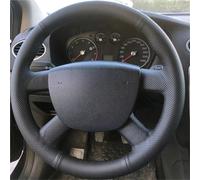 para Ford para Kuga para Focus 2 para C-MAX para Transit 2005-2011 Cubierta Cuero Microfibra Volante Coche Cubierta Manija Interiores Funda Protectora Volante Coche(Light Blue Thread)