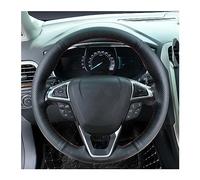 para Ford para Mondeo para Fusion para Edge para Galaxy para S-MAX Cubierta Volante Coche Cosida A Mano Antideslizante Funda Volante Coche(White Thread)