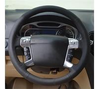 para Ford para Mondeo para Mk4 2007 2008 2009-2012 para S-MAX 2008 Protector Volante Coche Negro Cosido A Mano Cuero Microfibra Interiores Automóvil Funda Protectora Volante Coche(Light Blue Thread)