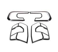 Para Ford Para Ranger 2023 2024 Cubierta De Faro Embellecedor Delantero Tira Luces Traseras Marco Fibra Carbono Cubierta Panel Central Coche(Matte Black Full kit)