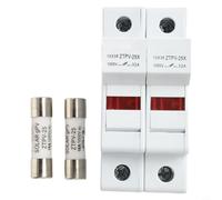Para fusible solar fotovoltaico 2P 1000 V CC con indicador LED 10 x 38 mm portafusibles adecuado para corrientes nominales de hasta 32 A para protección del sistema fotovoltaico (16 A)